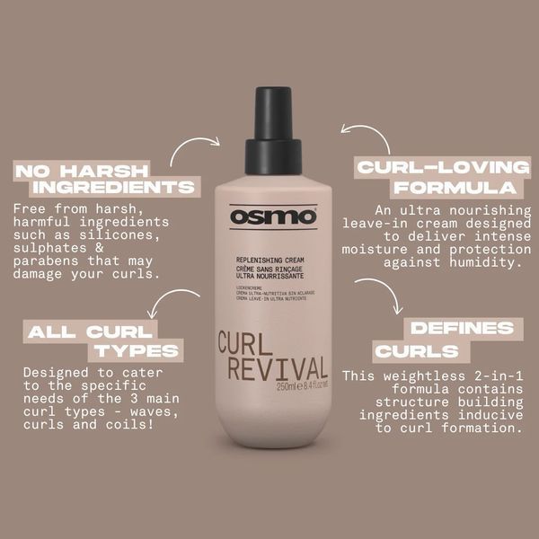 Крем для кучерявого волосся OSMO Curl Revival Cream проти пухнастості локонів 250 мл 065072 фото