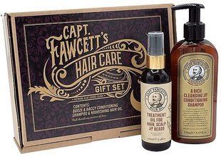 Подарунковий набір Олія для волосся 100мл та шампунь 250мл Captain Fawcett Hair Care Gift Set F6702 фото
