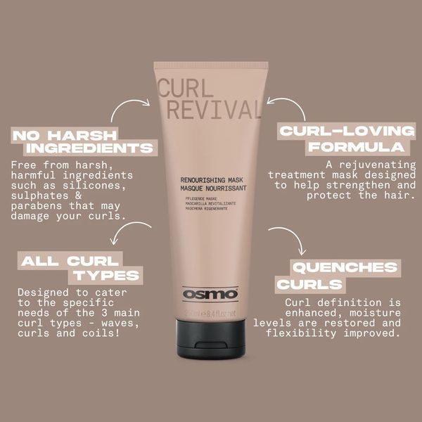 Маска для кучерявого волосся OSMO Curl Revival Mask для пружного завитка 250 мл 065159 фото
