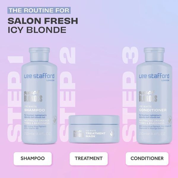 Шампунь Lee Stafford Bleach Blondes Ice White Toning проти рудих відтінків 250 мл LS5579 фото