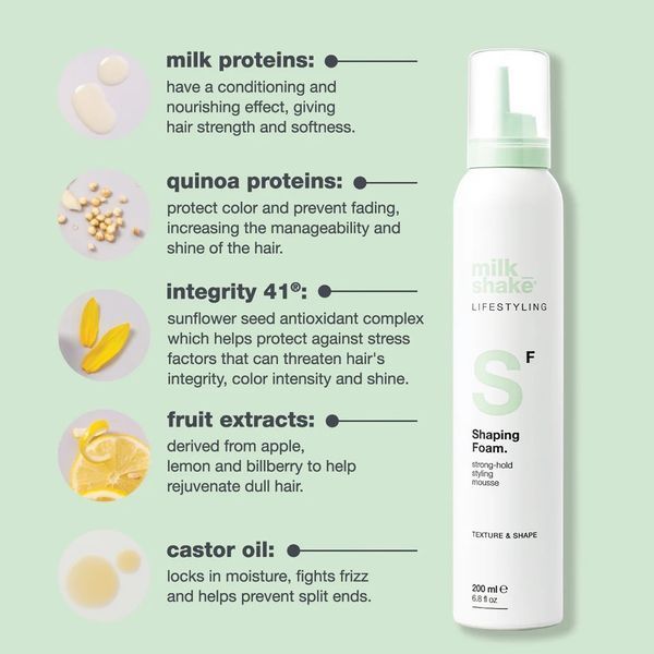 Піна для укладки milk shake Lifestyling Shaping Foam для структури та тривалої фіксації волосся 200 мл 8032274190578 фото