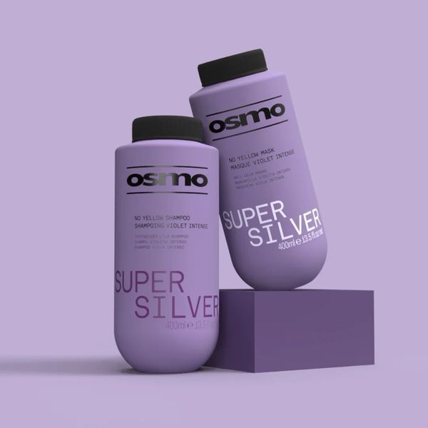 Фіолетовий шампунь OSMO Super Silver No Yellow Shampoo проти жовтизни для сивого та освітленого волосся 400 мл 065184 фото