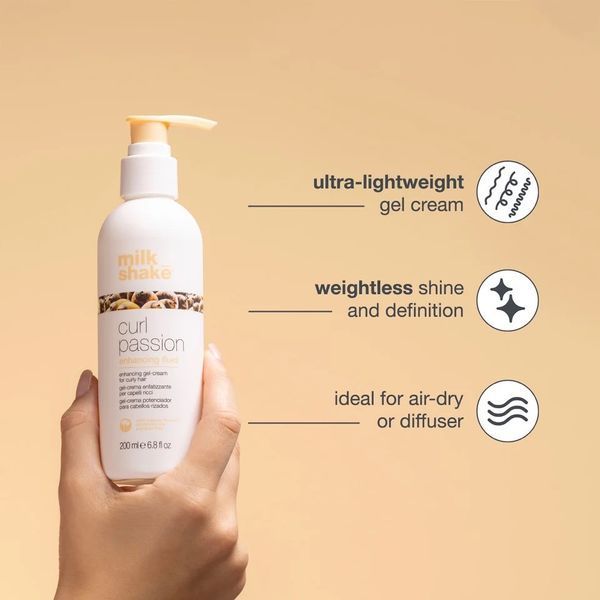 Флюид milk shake Curl Passion Enhancing Fluid для блеска и выразительности локонов при сушке феном 200 мл 8032274179900 фото
