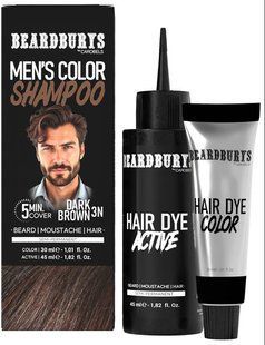 Камуфлювальний шампунь для бороди та волосся Beardburys Men's Color Shampoo 3N (30 мл/45 мл) 0412743 фото