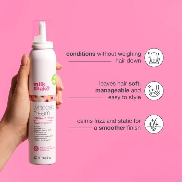 Піна-кондиціонер незмивна milk shake Flower Whipped Cream Leave-in Foam глибоке зволоження 50 мл 8032274175056 фото