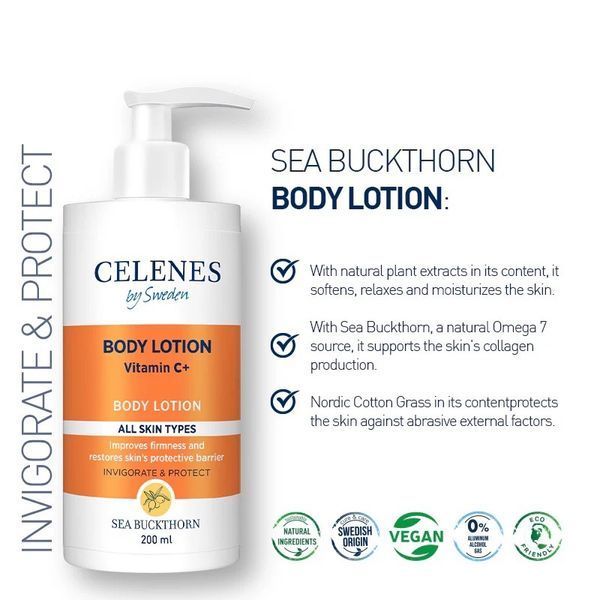 Лосьйон для тіла Celenes by Sweden Sea Buckthorn Body Lotion для всіх типів шкіри 200 мл 5160075 фото