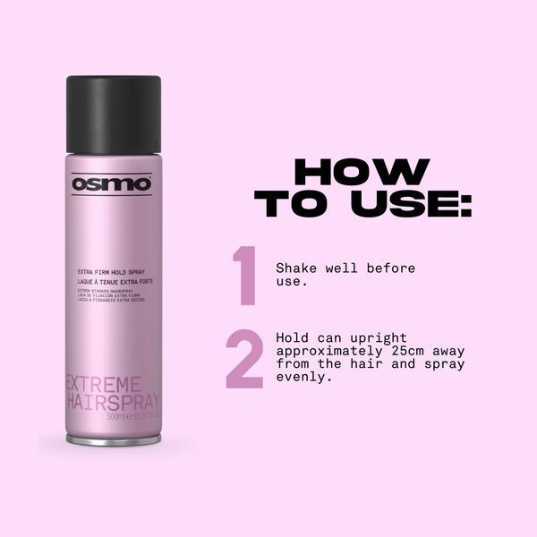 Лак для волосся OSMO Extreme Extra Firm Hairspray екстрасильної фіксації без склеювання 500 мл 064013 фото