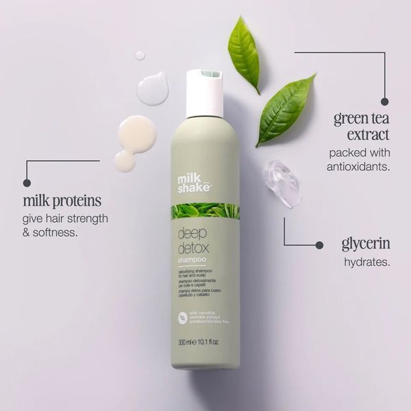 Шампунь milk shake Deep Detox Shampoo для глибокого очищення та блиску волосся всіх типів 300 мл 8032274180753 фото