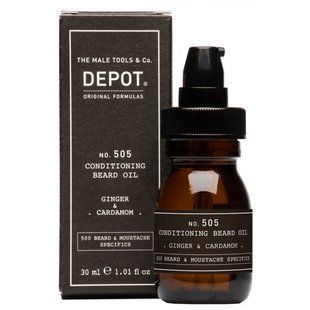 Олія DEPOT 505 Імбір та кардамон чоловіча для живлення та кондиціонування бороди 30 мл 8032274076766 фото