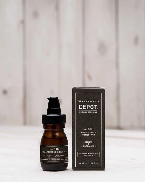 Олія DEPOT 505 Імбір та кардамон чоловіча для живлення та кондиціонування бороди 30 мл 8032274076766 фото