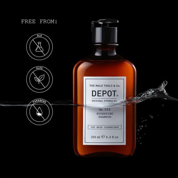 Шампунь DEPOT 103 Hydrating увлажняющий мужской для сухих волос 250 мл 8032274060796 фото