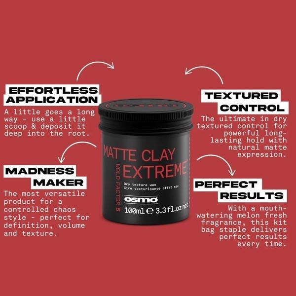 Глина OSMO Matte Clay Extreme Dry Texture Wax з матовим ефектом і сильною фіксацією 100 мл 65007 фото