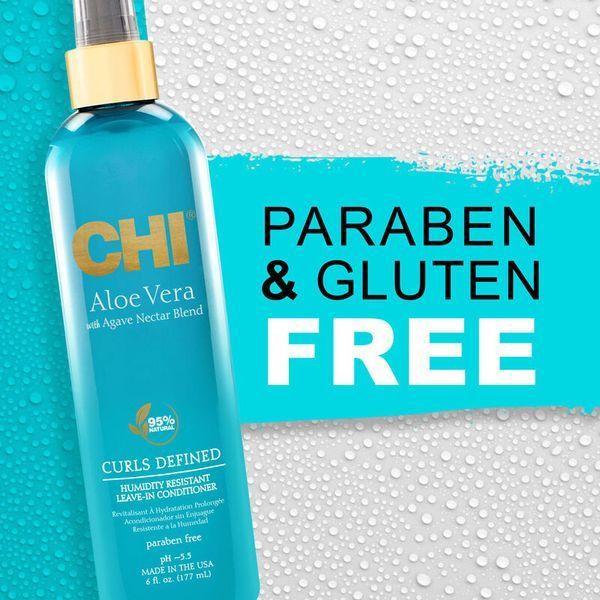Незмивний кондиціонер CHI Aloe Vera Humidity Resistant Leave-In Conditioner проти пухнастості кучерявого волосся 177 мл CHIAVLC6 фото