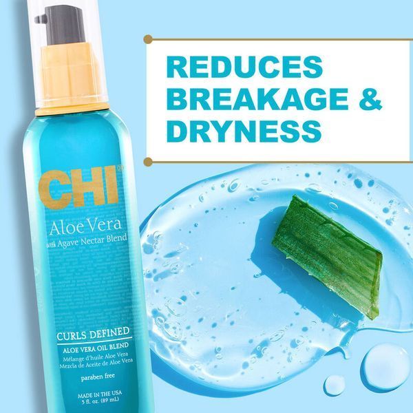 Олія для кучерявого волосся CHI Aloe Vera with Agave Nectar Blend Curls Defined Oil для гладкості, зволоження та блиску 89 мл CHIAVO3 фото