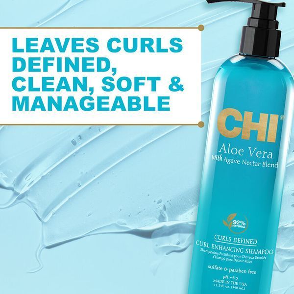 Шампунь для вьющихся волос CHI Aloe Vera with Agave Nectar Blend Curl Enhancing Shampoo для увлажнения и блеска 340 мл CHIAVES11 фото