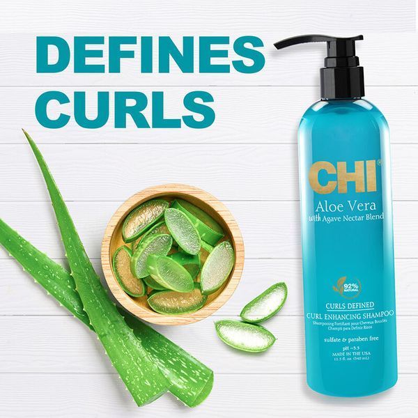 Шампунь для вьющихся волос CHI Aloe Vera with Agave Nectar Blend Curl Enhancing Shampoo для увлажнения и блеска 340 мл CHIAVES11 фото