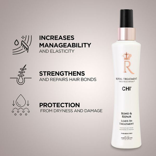 Несмываемый кондиционер CHI Royal Treatment Bond and Repair Leave-In Treatment для восстановления повреждённых волос 177 мл RTBRLI6 фото
