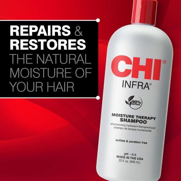 Шампунь для пошкодженого волосся CHI Infra Moisture Therapy Shampoo для зволоження та блиску 946 мл CHI0032 фото
