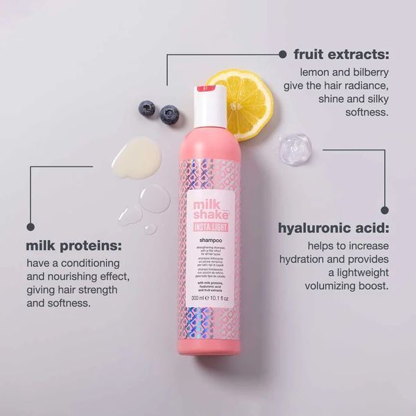 Шампунь для блиску milk shake Insta.Light Shampoo для фарбованого та сухого волосся 1000 мл 8032274159704 фото