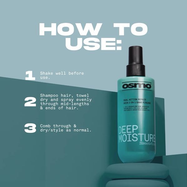 Двофазний спрей OSMO Deep Moisture Dual Action Repair для легкого розчісування 250 мл 065063 фото