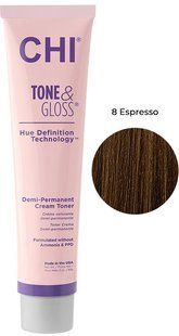 Тонер CHI Tone and Gloss Demi-Permanent Cream Toner безаміачний 85 г Espresso CHITGE3 фото