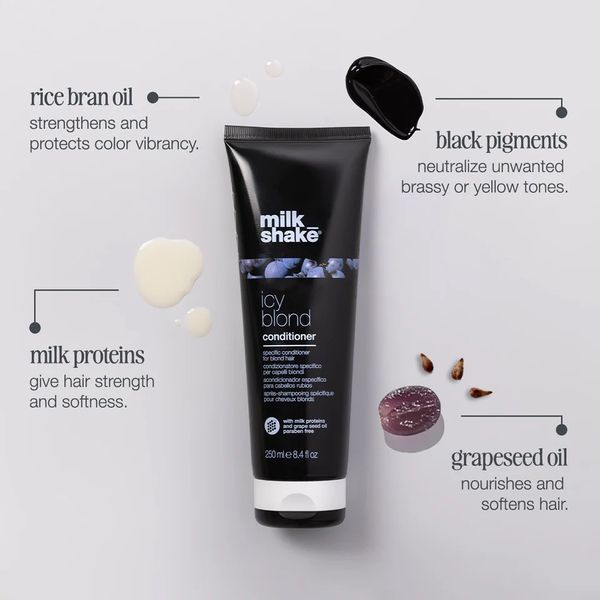 Кондиционер тонирующий milk shake Icy Blond Conditioner нейтрализация желтизны 250 мл 8032274147312 фото