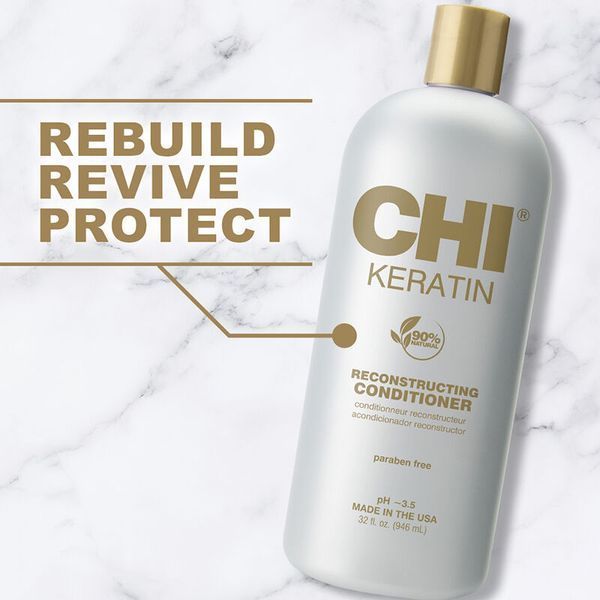 Кондиціонер для пошкодженого волосся CHI Keratin Reconstructing Conditioner для відновлення та гладкості 355 мл CHI0214 фото