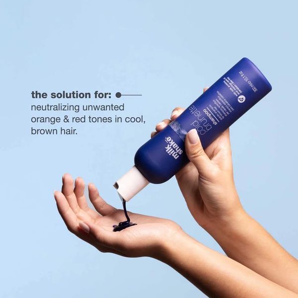 Шампунь для темного волосся milk shake cold brunette shampoo нейтралізація теплих пігментів 300 мл 8032274143833 фото