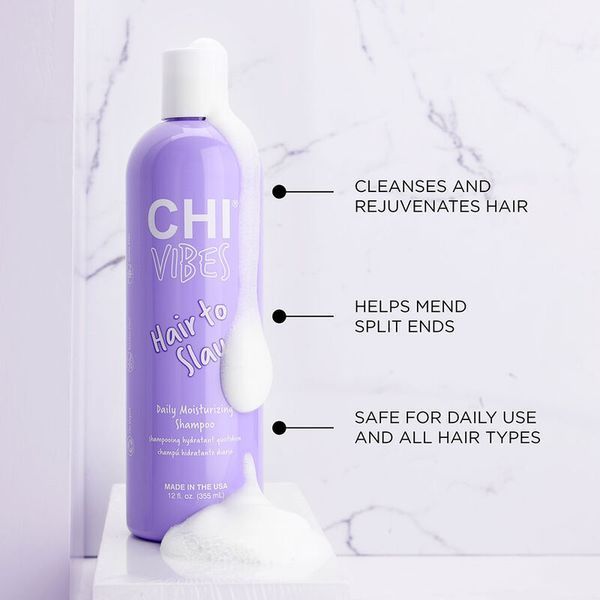 Шампунь CHI Vibes Hair To Slay Daily Moisturizing Shampoo для ежедневного мытья и увлажнения 355 мл CHIVMS12 фото