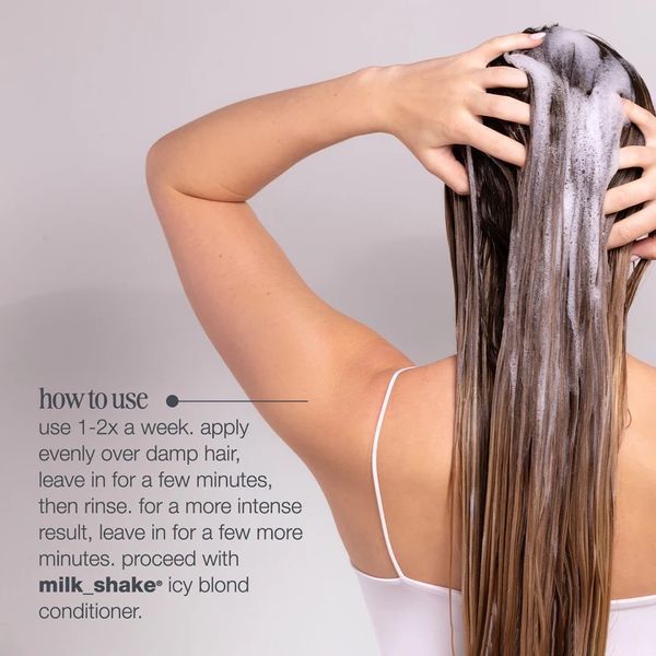 Шампунь тонирующий milk shake Icy Blond Shampoo нейтрализация желтизны 1000 мл 8032274147299 фото