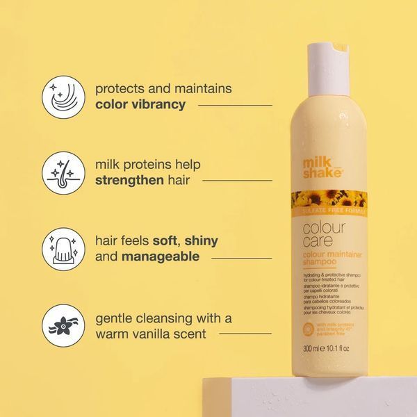 Безсульфатний шампунь milk shake Color Care Maintainer для стійкості кольору фарбованого волосся 300 мл 8032274147725 фото