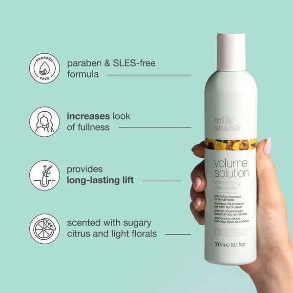 Шампунь для об'єму milk shake volumizing shampoo ущільнення структури 300 мл 8032274078036 фото