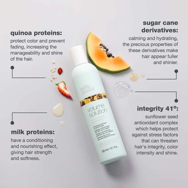 Шампунь для об'єму milk shake volumizing shampoo ущільнення структури 300 мл 8032274078036 фото