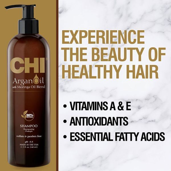Шампунь для сухих волос CHI Argan Oil Shampoo для увлажнения и гладкости 340 мл CHIAS12 фото