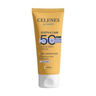 Солнцезащитный крем для лица Celenes by Sweden Herbal Sunscreen Face Cream SPF 50 для сухой и чувствительной кожи 50 мл 5160176 фото
