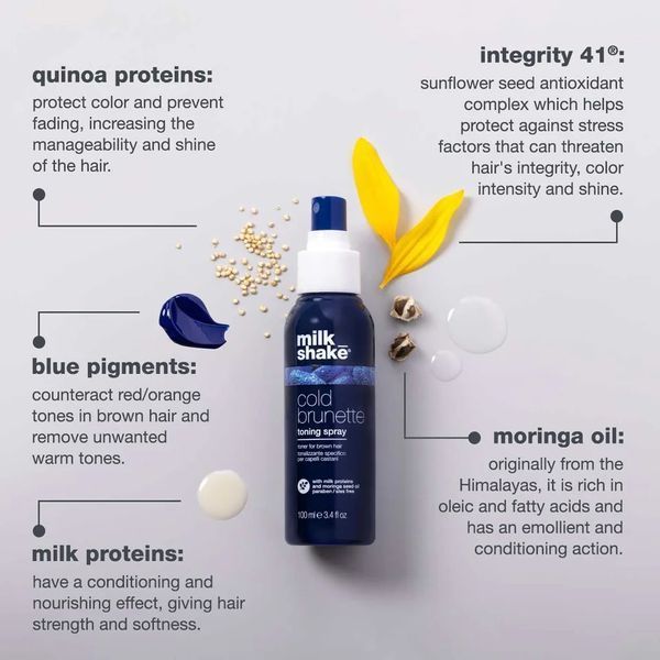 Спрей тонирующий milk shake Cold Brunette Toning Spray против рыжины для тёмных и русых волос 100 мл 8032274181071 фото
