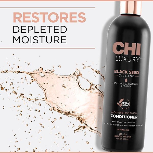 Кондиціонер з олією чорного кмину CHI Luxury Black Seed Oil Blend Moisture Replenish Conditioner для зволоження сухого волосся 355 мл CHILC12 фото