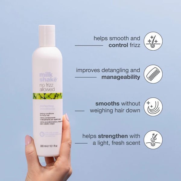 Кондиціонер milk shake No Frizz Allowed Perfecting Conditioner для легкого розчісування та гладкості волосся 300 мл 8032274196068 фото