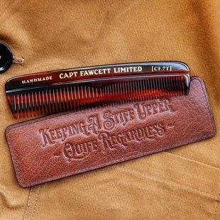 Captain Fawcett Hair Comb with Leather Case расческа для волос с кожаным чехлом F7013 фото