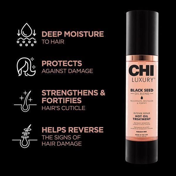 Масло чёрного тмина для волос CHI Luxury Black Seed Oil Blend Intense Repair Hot Oil Treatment для интенсивного восстановления 50 мл CHILOT1 фото